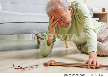 Elderly people accident slip and fall, Accident of senior slip and fall to floor 103384376