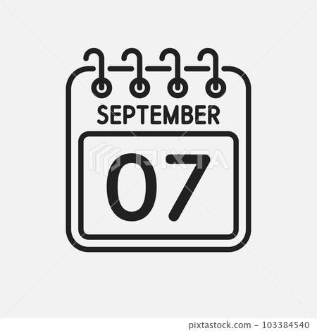 Icon page calendar day - 7 September 103384540