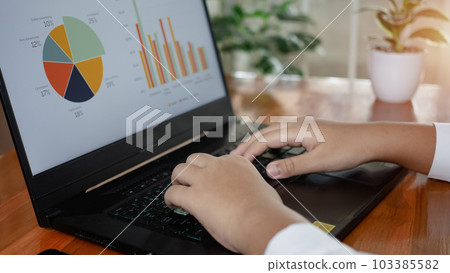 Human hand working on computer. business concept and communication technology Human hand working on computer. business concept and communication technology 103385582