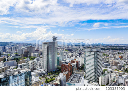 A panoramic view of Sendai city 103385903