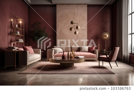 Beautiful Elegant living room interior with luxury furniture. Generative AI 103386763