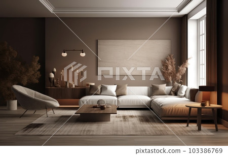 Beautiful Elegant living room interior with luxury furniture. Generative AI 103386769