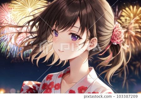 《AI Image》Midsummer Fireworks Festival 103387209