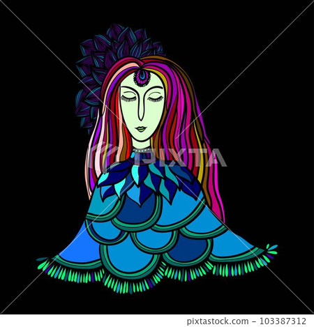 Vector fashion girl portrait. 103387312
