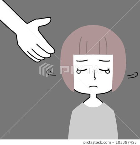 Reaching out to a crying girl in the dark Reaching out to a crying girl in the dark 103387455