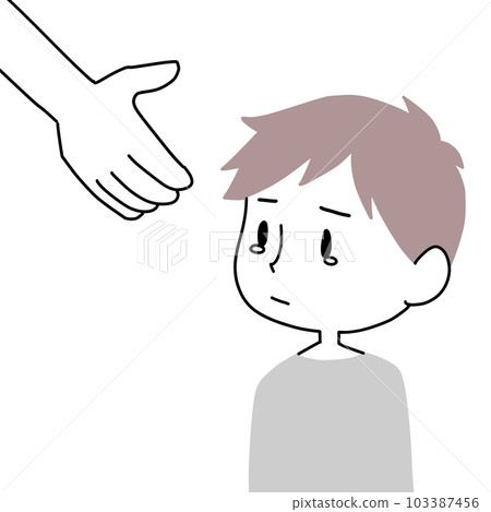 reaching out to a crying boy reaching out to a crying boy 103387456