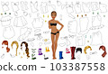 Cocktail Dress Design Coloring Page Paper Doll with Clothes, Hairstyles and Accessories. Vector Illustration 103387558