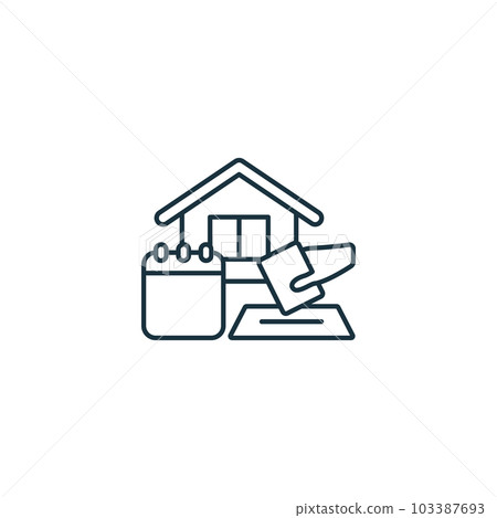 Absentee voting icon. Monochrome simple sign from election collection. Absentee voting icon for logo, templates, web design and infographics. 103387693