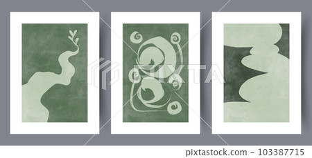 Abstract objects bohemian forms wall art print 103387715