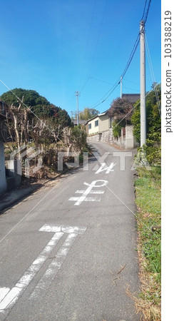 Blue sky and slope, old private house 103388219