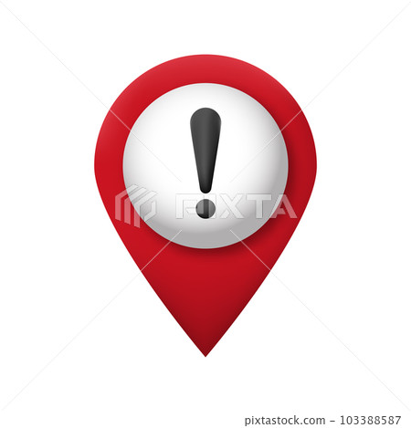 map pin icon exclamation mark warning map pin icon exclamation mark warning 103388587