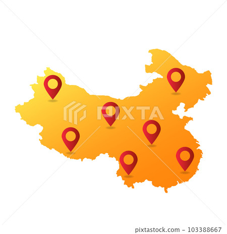 China map pin location vector illustration 103388667