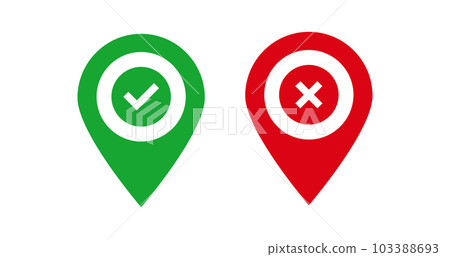 does donts map pin green and red vector pointer does donts map pin green and red vector pointer 103388693