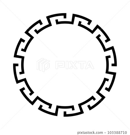 Greek circle frame border vector meander round 103388710
