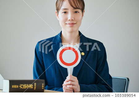 A young female lawyer making a judgment on Maru 103389054