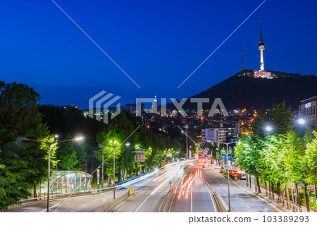 Seoul Illuminated N Seoul Tower and Noksapyeong-daero 103389293