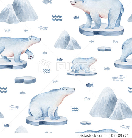 Seamless pattern with northern animals. Seamless pattern with northern animals. 103389575