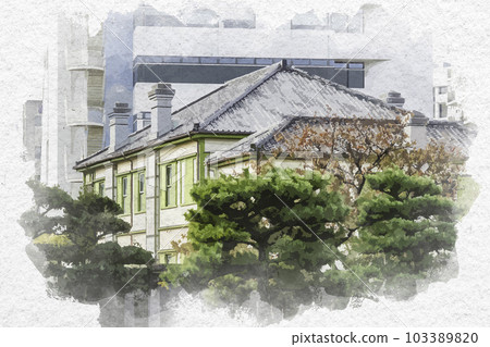 水彩風格的長崎 舊長崎內外俱樂部 長崎縣長崎市 水彩風格的長崎 舊長崎內外俱樂部 長崎縣長崎市 103389820