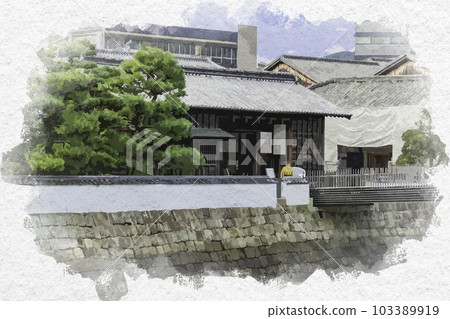 Watercolor-style Nagasaki Dejima Front Gate Nagasaki City, Nagasaki Prefecture 103389919