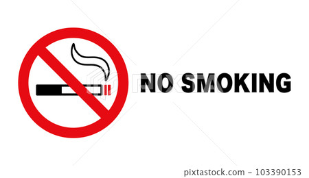 NO SMOKING: no smoking icon with cigarette and prohibition mark 103390153