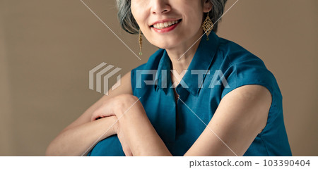 美女形象高級女人灰色頭髮 103390404