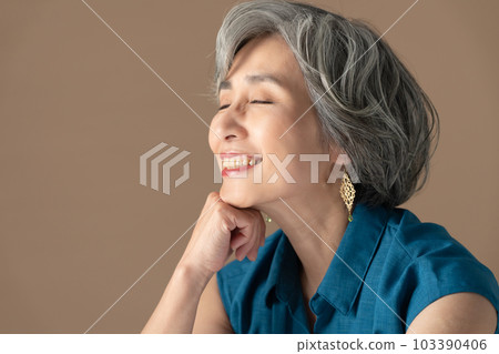美女形象高級女人灰色頭髮 103390406