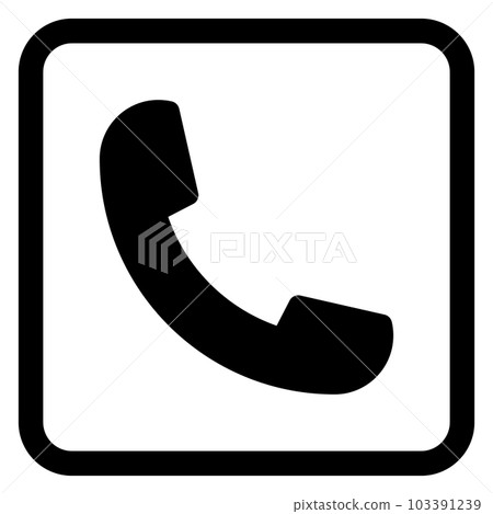 電話聽筒簡單方形圖標（黑色） 103391239