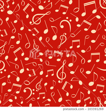 Musical seamless pattern with notes 103391269