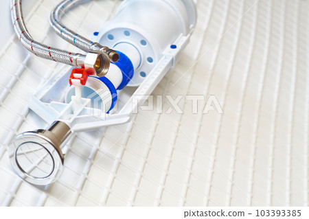 Plumbing. Flexible metal steel faucet hoses, flush mechanism, siphon fittings 103393385