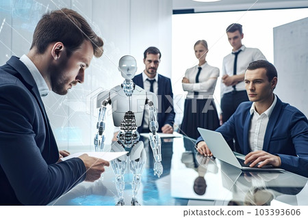AI chat bot chat with businessman, smart solution to solving business task AI chat bot chat with businessman, smart solution to solving business task 103393606