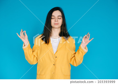 Serene Young Woman Practicing Yoga Meditation - Relaxation, Balance, Mindfulness, Serene Relaxation Serene Young Woman Practicing Yoga Meditation - Relaxation, Balance, Mindfulness, Serene Relaxation 103393999