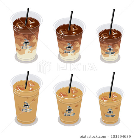 Isometric vector illustration of ice latte Isometric vector illustration of ice latte 103394689