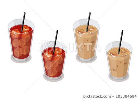 Isometric vector illustration of ice tea and ice milk tea Isometric vector illustration of ice tea and ice milk tea 103394694