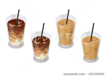 Isometric vector illustration of ice latte 103394695