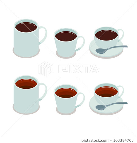 Hot coffee and tea isometric vector illustration Hot coffee and tea isometric vector illustration 103394703