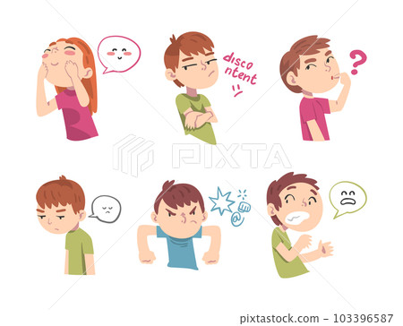 Little Children with Face Expression and Emotion Vector Set Little Children with Face Expression and Emotion Vector Set 103396587
