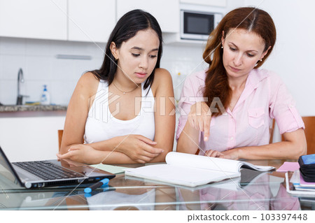 mother unhappy with her daughter mother unhappy with her daughter 103397448
