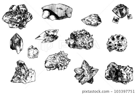 礦物單色插圖 103397751