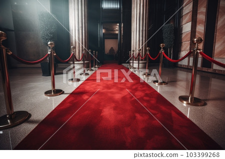a red carpet leading to a private screening of an upcoming movie, created with generative ai a red carpet leading to a private screening of an upcoming movie, created with generative ai 103399268