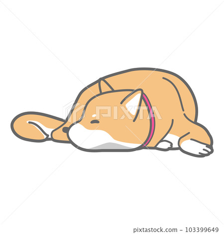 Shiba Inu 小睡的矢量圖解 103399649