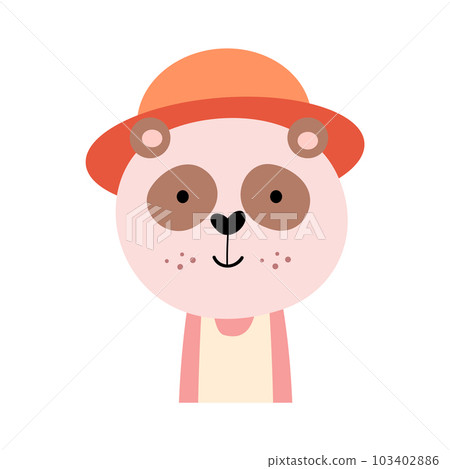 Panda bear with summer costume . Wildlife animals . Vector illustration . Panda bear with summer costume . Wildlife animals . Vector illustration . 103402886