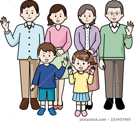 A smiling three-generation family A smiling three-generation family 103403495