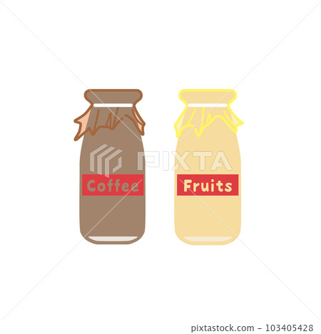 Illustration of coffee milk and fruit milk (color) Illustration of coffee milk and fruit milk (color) 103405428