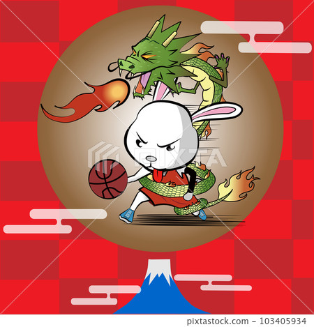 像十二生肖龍一樣活躍的兔子籃球運動員 103405934