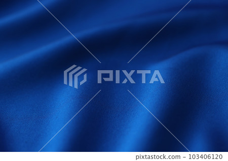 Wavy blue plain satin fabric for dressmaking as background Wavy blue plain satin fabric for dressmaking as background 103406120