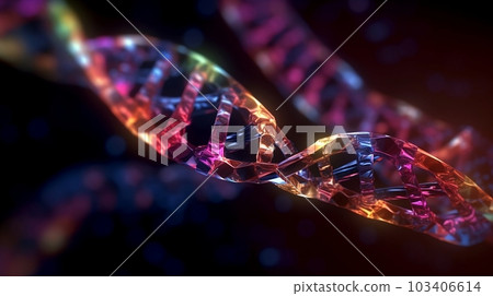 DNA molecules. Colorful of human chromosomes. Medicine. Medical science and biotechnology. Gene cell concept. Generative AI DNA molecules. Colorful of human chromosomes. Medicine. Medical science and biotechnology. Gene cell concept. Generative AI 103406614