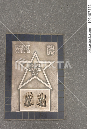 May 2023. Avenue of Stars near Wawel Royal Castle in Krakow, Poland. Star of Claudia Cardinale. May 2023. Avenue of Stars near Wawel Royal Castle in Krakow, Poland. Star of Claudia Cardinale. 103407331