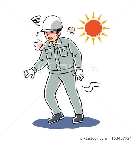 Worker heat stroke dizzy Worker heat stroke dizzy 103407724