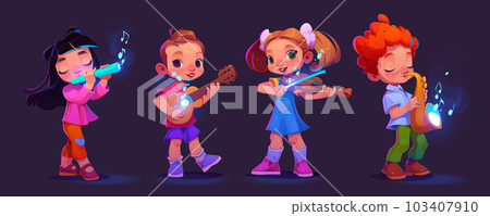 Children playing music instruments Children playing music instruments 103407910