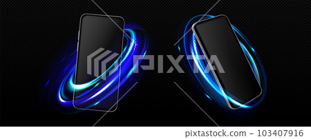 Phone, smartphone with neon light glow effect 103407916
